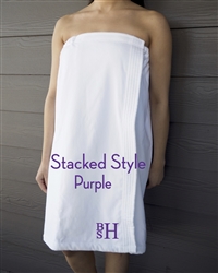 White Towel Wrap - Stacked - Purple