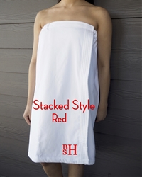 White Towel Wrap - Stacked - Red