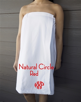 White Towel Wrap - NC - Red