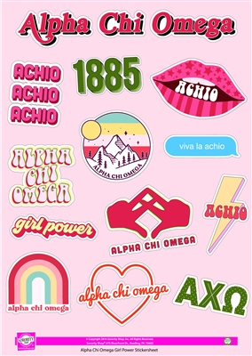 Girl Power Stickers - Alpha Chi