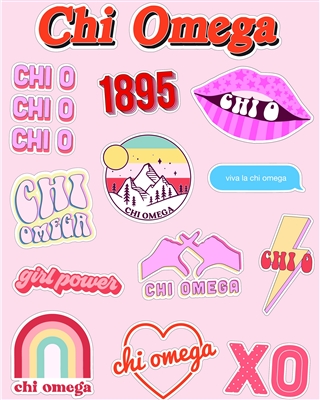 Girl Power Stickers - Chi Omega
