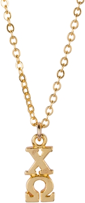 SP Gold Lavalier Necklace - Chi Omega
