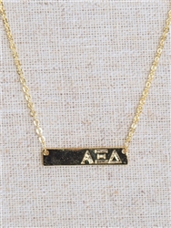 Sorority Gold Bar Necklace - Alpha Xi Delta