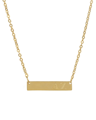 Sorority Gold Bar Necklace -  Delta Zeta