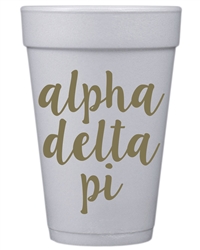 Gold Styrofoam Cups - Alpha Delta Pi