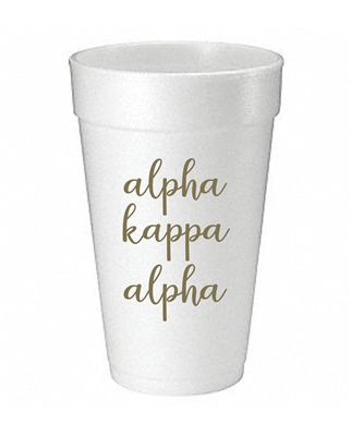 Gold Styrofoam Cups - Alpha Kappa Alpha