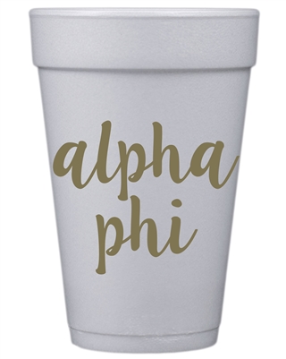 Gold Styrofoam Cups - Alpha Phi