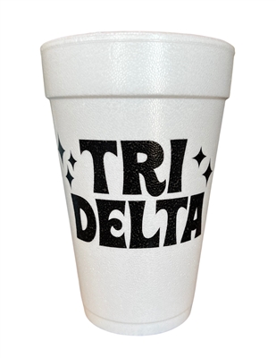 Tri Delta Star (Black) Styrofoam Cups