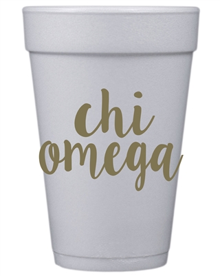 Gold Styrofoam Cups - Chi Omega