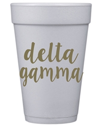 Gold Styrofoam Cups - Delta Gamma