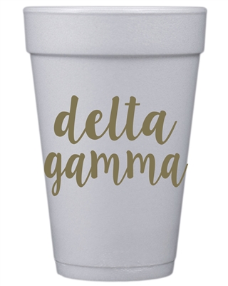 Gold Styrofoam Cups - Delta Gamma